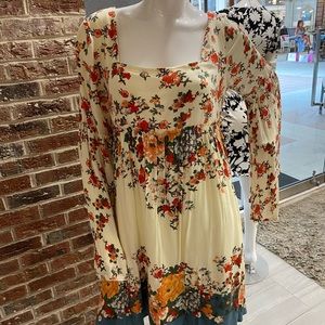 Free People flower flow long sleeve dress